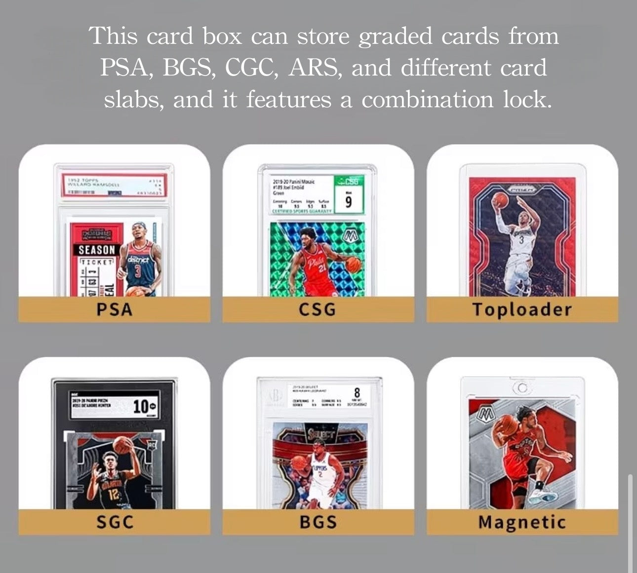 Graded Card Storage Box with Combination Lock (BX01)