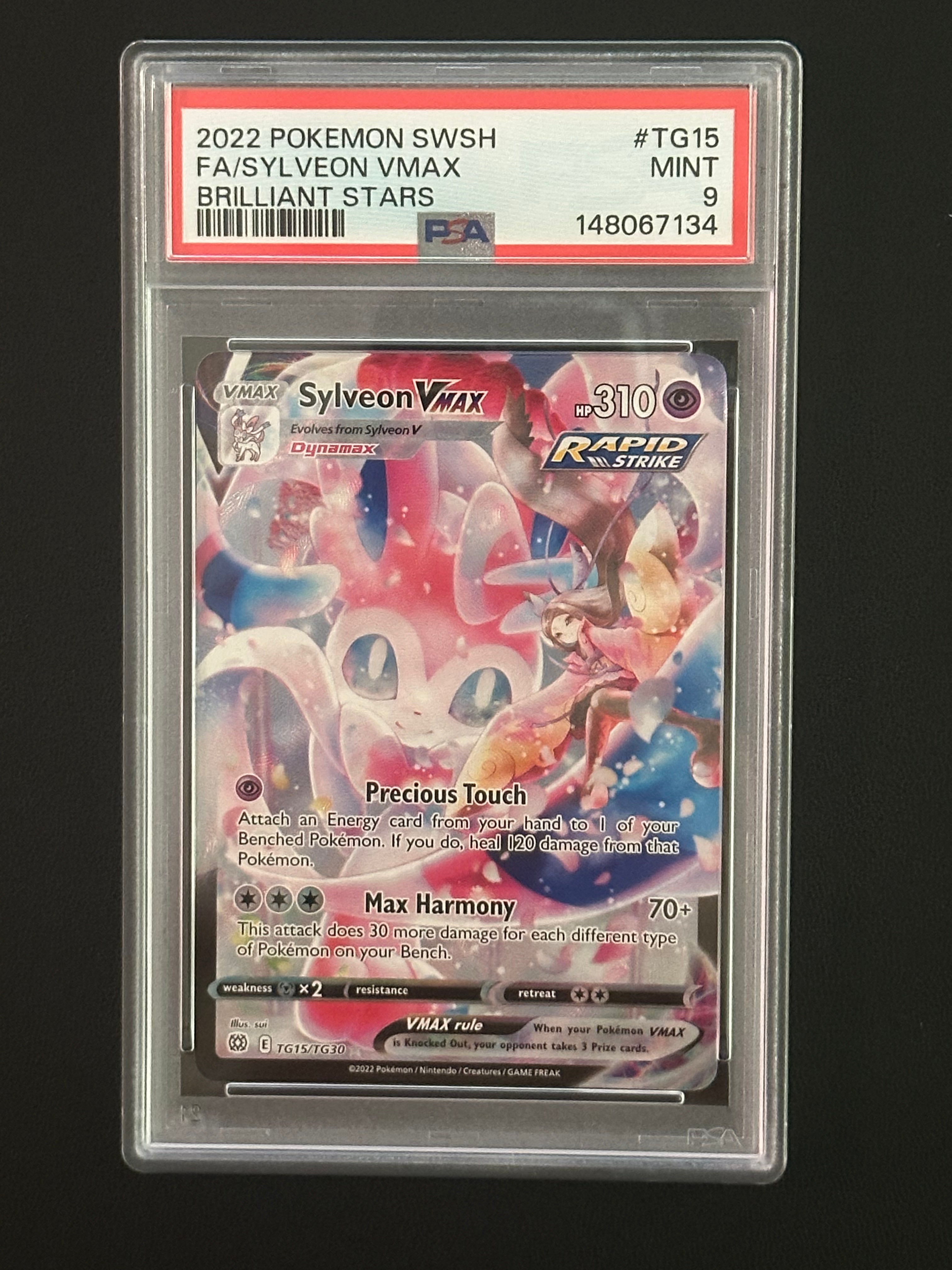 2022 POKEMON SWSH FA/SYLVEON VMAX BRILLIANT STARS PSA9